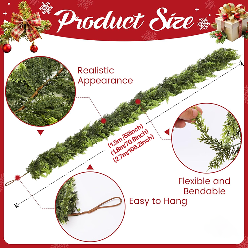 YYV®Christmas Wreath with Free LED Light Strip