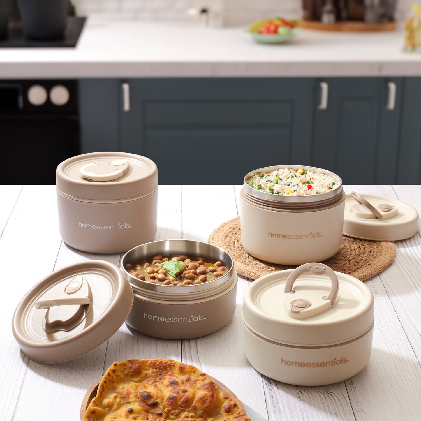 4 Pcs Portable Insulated Lunch Container Set with Bag