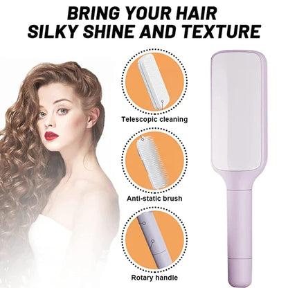 Healthy Hair, Clean Brush 4 In 1 Self Cleaning Hairbrush