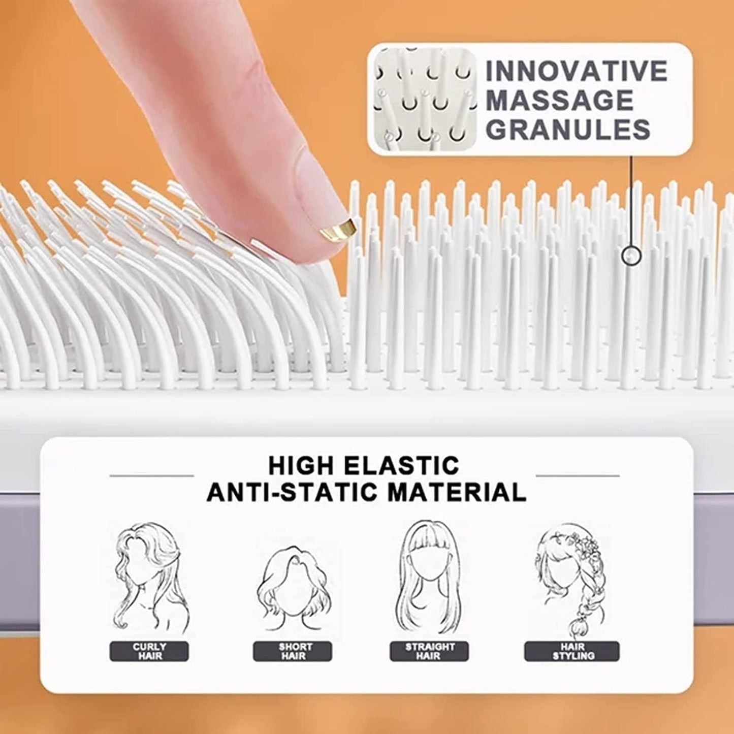 Healthy Hair, Clean Brush 4 In 1 Self Cleaning Hairbrush