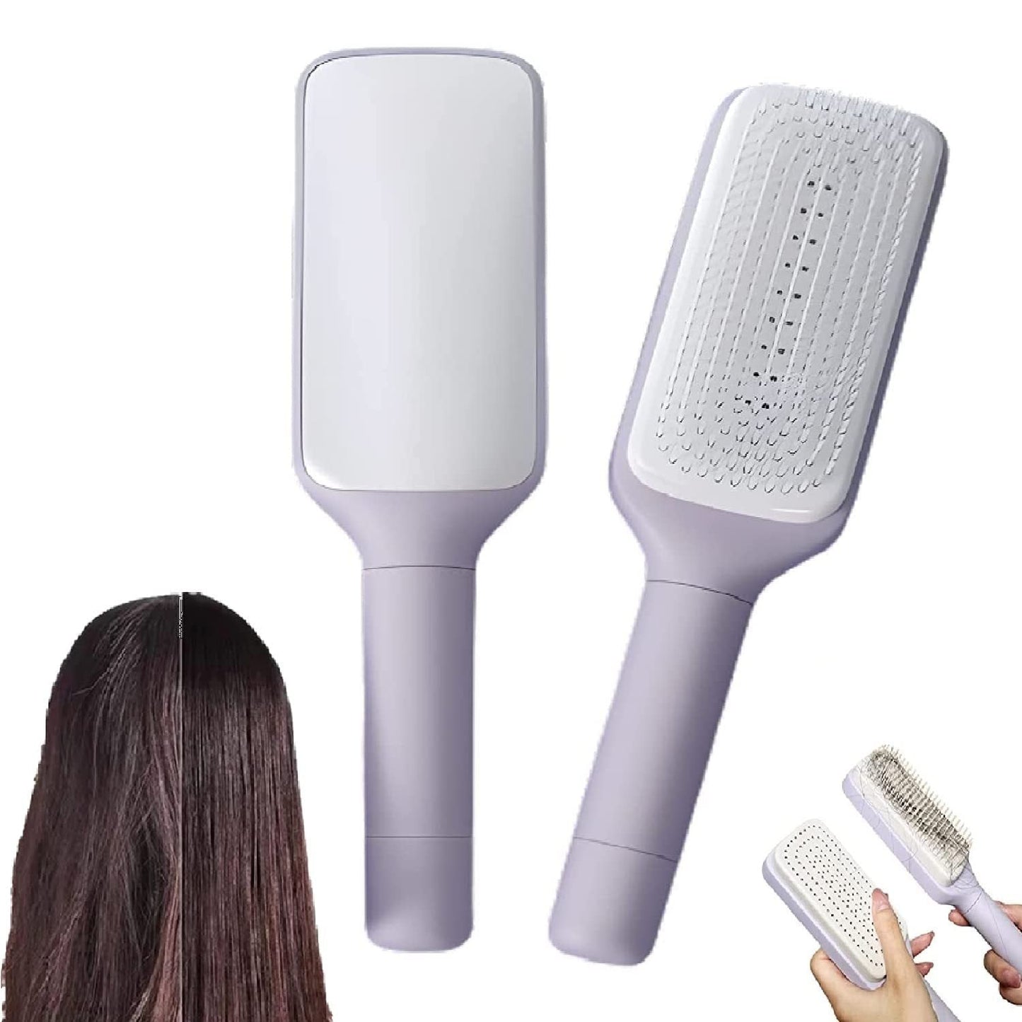 Healthy Hair, Clean Brush 4 In 1 Self Cleaning Hairbrush